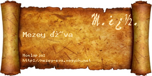 Mezey Éva névjegykártya