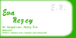 eva mezey business card